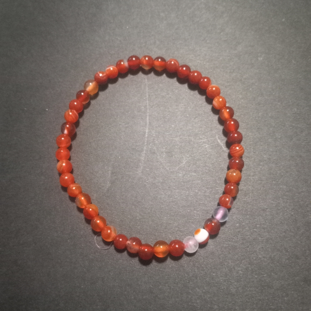 Red Agate Beaded Bracelet